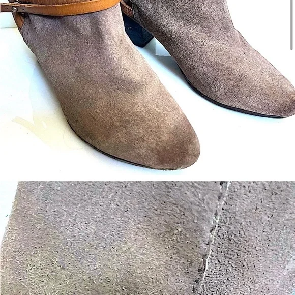 Golden Goose Suede Ankle Boots with Brown Straps - Picture 8 of 9